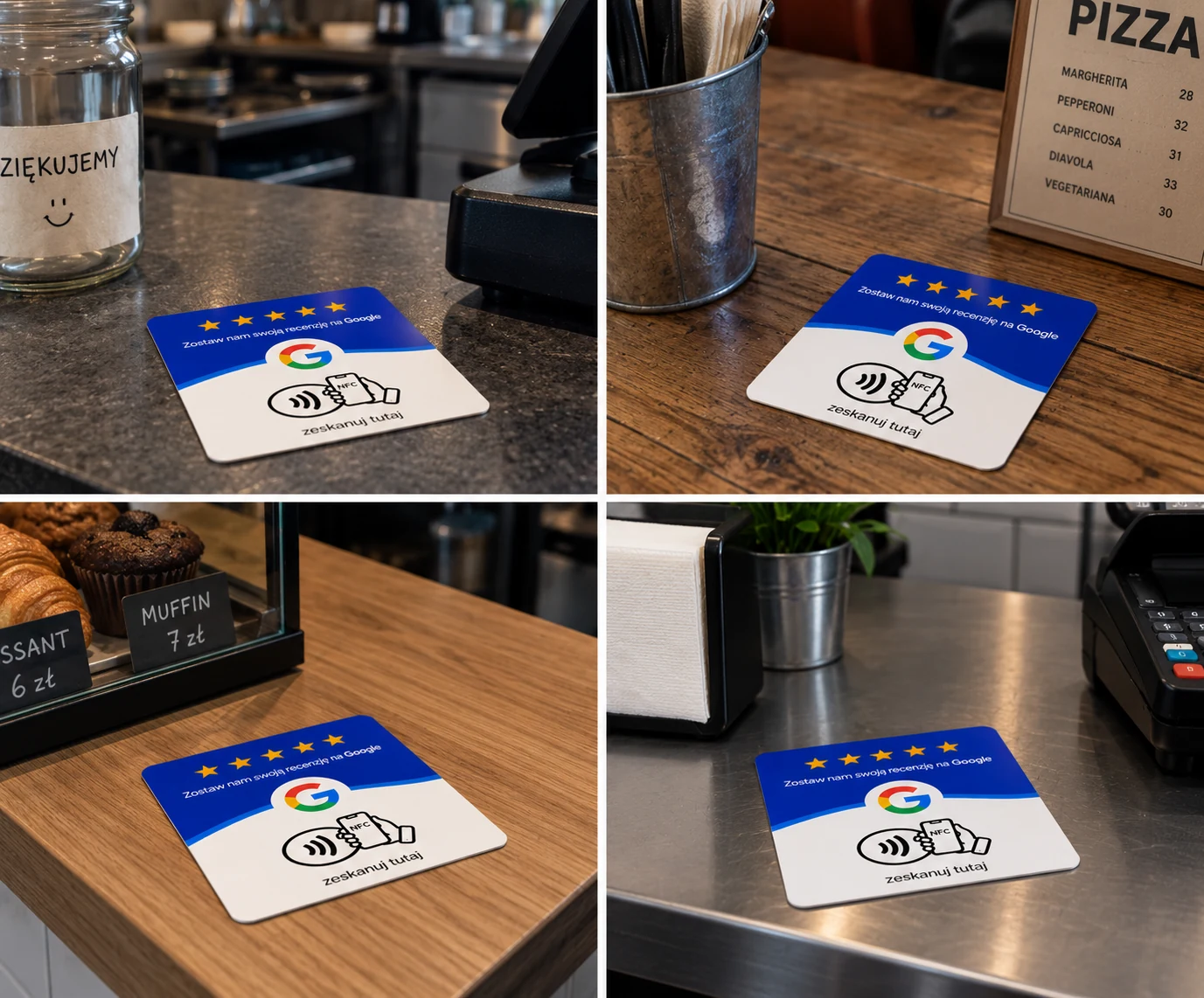 Karta NFC przy kawie. — zdjęcie w lokalu